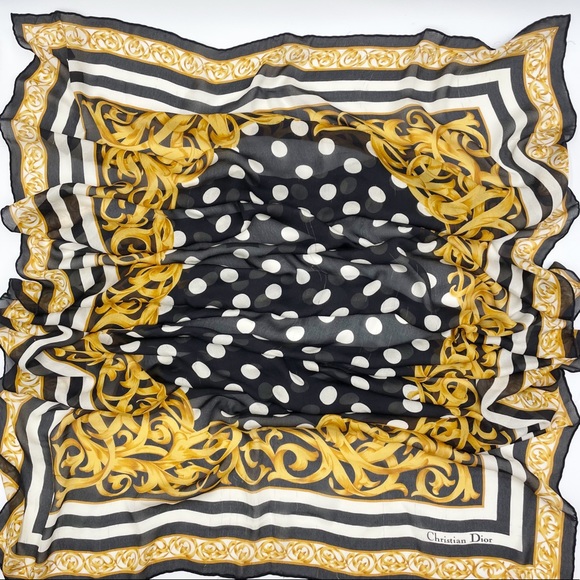 Dior Accessories - SALE 🖤 Dior 90s Runway Sheer Polka Dot Scarf
